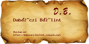 Dabóczi Bálint névjegykártya
