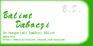 balint daboczi business card