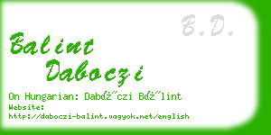 balint daboczi business card